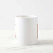 Initial Letter | Monogram Modern Stylish Peach Coffee Mug (Center)
