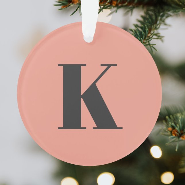 Initial Letter | Monogram Modern Stylish Peach Ornament (Creator Uploaded)