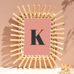 Initial Letter | Monogram Modern Stylish Peach Poster<br><div class="desc">Simple,  stylish custom initial letter monogram poster print in modern minimalist typography in dark gray on peach pink. A perfect custom gift or accessory with a personal touch!</div>