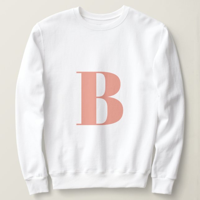 Initial Letter | Monogram Modern Stylish Peach Sweatshirt (Design Front)