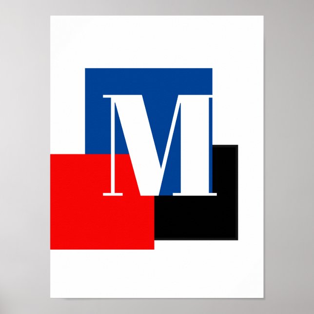 Initial Letter Monogram Modern Stylish Poster (Front)