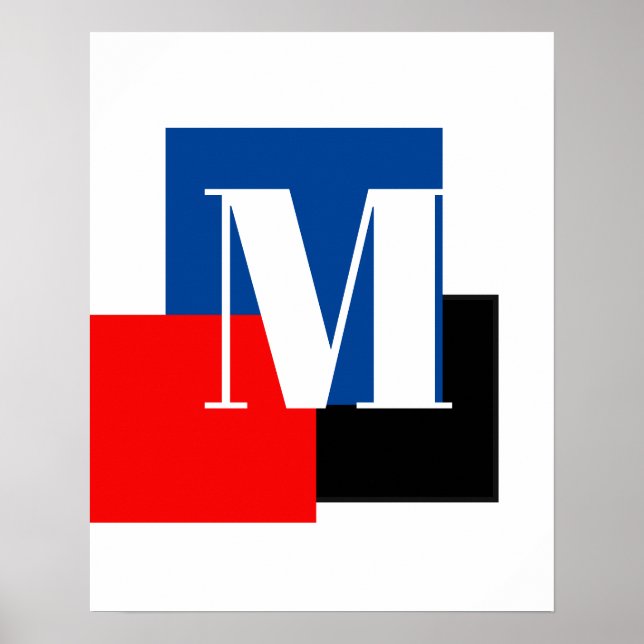Initial Letter Monogram Modern Stylish Poster (Front)