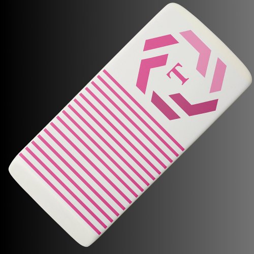 Initial Letter Monogram Modern Stylish Stripes Eraser