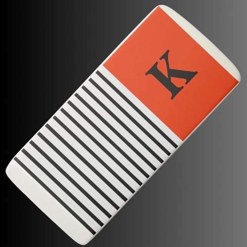 Initial Letter Monogram Modern Stylish Stripes Eraser