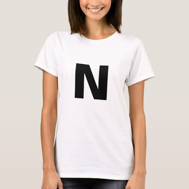 Initial Letter Monogram Modern Stylish  T-Shirt (Front)