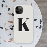 Initial Letter | Monogram Modern Stylish Trendy iPhone 15 Case<br><div class="desc">Simple,  stylish custom initial letter monogram phone case in modern minimalist typography in black on a putty gray background. A perfect custom gift or accessory with a personal touch!</div>