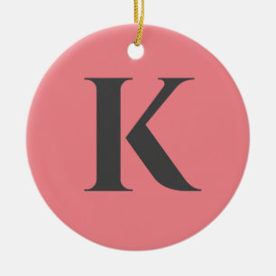 Initial Letter Monogram Modern Stylish Trendy Ceramic Ornament