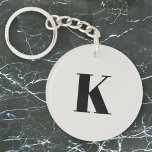 Initial Letter | Monogram Modern Stylish Trendy Keychain<br><div class="desc">Simple,  stylish custom initial letter monogram keychain in modern minimalist typography in black on a putty gray background. A perfect custom gift or accessory with a personal touch!</div>