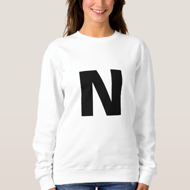 Initial Letter Monogram Modern Stylish Trendy Sweatshirt (Front)