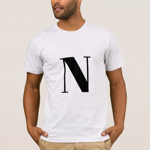 Initial Letter  Monogram Modern Stylish Trendy T_Shirt