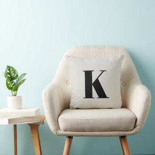 Initial Letter Monogram Modern Stylish Trendy Throw Pillow