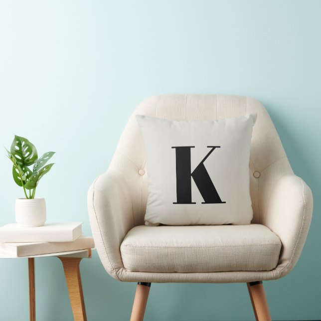 Initial Letter | Monogram Modern Stylish Trendy Throw Pillow (Chair)