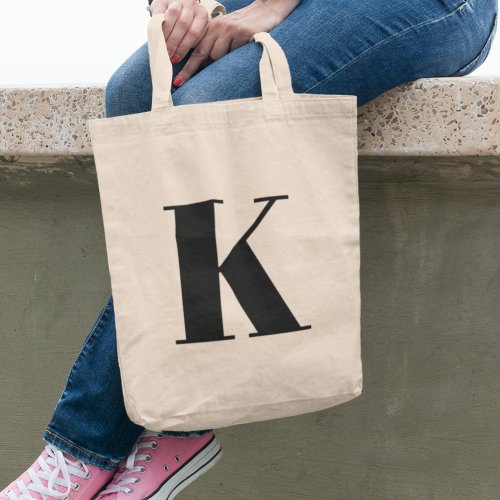 Initial Letter  Monogram Modern Stylish Trendy Tote Bag