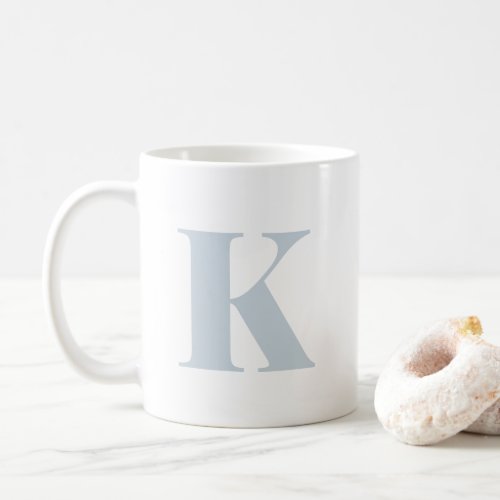 Initial Letter Monogram Modern Trendy Light Blue Coffee Mug