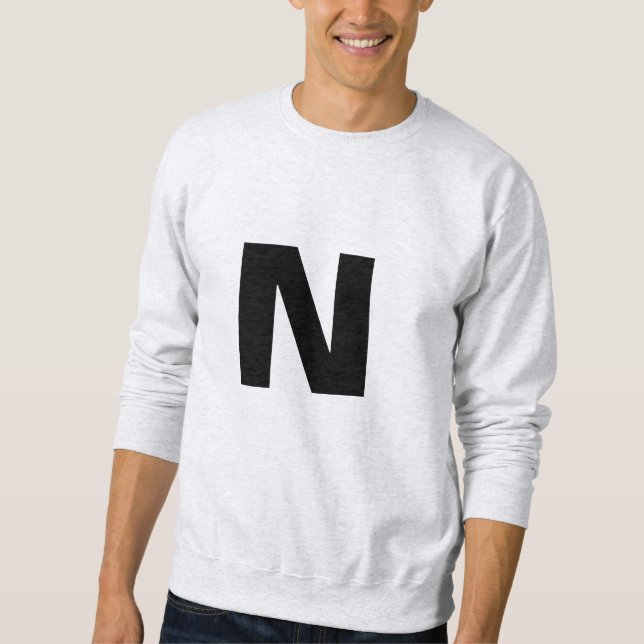 Initial Letter Monogram Modern Trendy Personalized Sweatshirt (Front)