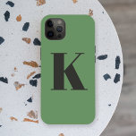Initial Letter | Monogram Modern Trendy Sage Green iPhone 15 Case<br><div class="desc">Simple,  stylish custom initial letter monogram phone case in modern minimalist typography in dark gray on sage green. A perfect custom gift or accessory with a personal touch!</div>
