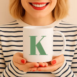 Initial Letter | Monogram Modern Trendy Sage Green Coffee Mug<br><div class="desc">Simple,  stylish custom initial letter monogram coffee mug in modern minimalist typography in sage green. A perfect custom gift or accessory with a personal touch!</div>