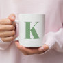 Initial Letter | Monogram Modern Trendy Sage Green Two-Tone Coffee Mug