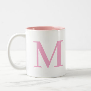 Initial Letter Monogram Modern Trendy Two-Tone Coffee Mug
