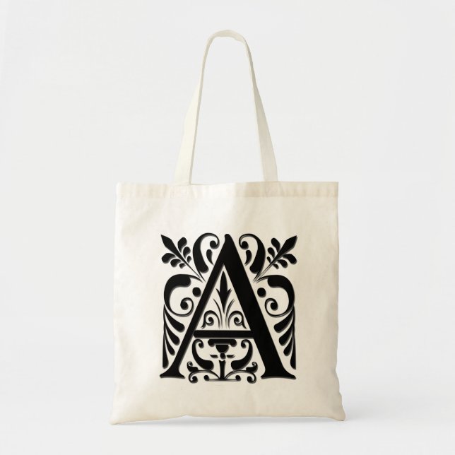 Initial letter Monogram - paper cut style Tote Bag (Front)