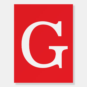 Initial Letter Monogram Red White Plain Simple Foam Board