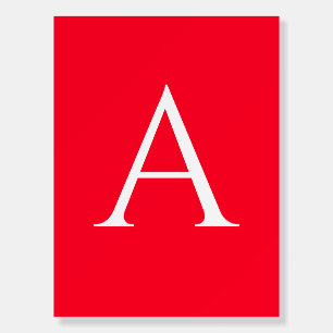Initial Letter Monogram Red White Plain Simple Foam Board