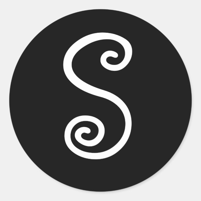 INITIAL LETTER MONOGRAM STICKER S (Front)