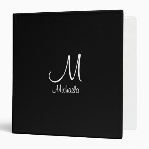 Initial Letter Monogram Template Elegant 3 Ring Binder