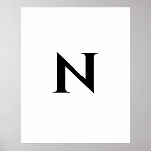 Initial Letter Monogram Trendy Modern Design Poster