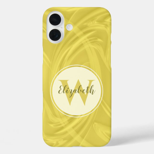 Initial Letter Monogram Yellow Shadows Texture Case-Mate iPhone Case (Back)
