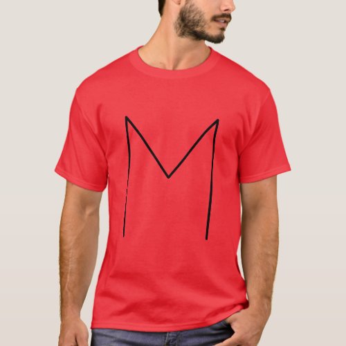 Initial Letter Monogrammed Modern Minimalist Red T_Shirt