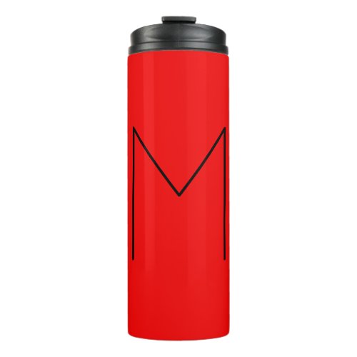 Initial Letter Monogrammed Modern Minimalist Red Thermal Tumbler