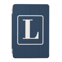 Initial Letter | Navy Monogram Modern Stylish Cool iPad Mini Cover