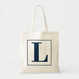 Initial Letter | Navy Monogram Modern Stylish Cool Tote Bag
