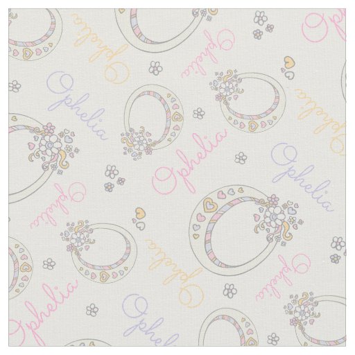 Initial letter O Ophelia custom name fabric