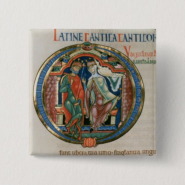 Initial letter 'O' Osculatur me - Let me kiss Pinback Button (Front)