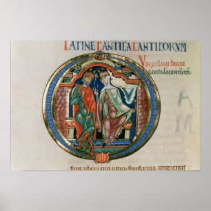 Initial letter 'O' Osculatur me - Let me kiss Poster