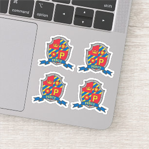 Initial letter P custom name Percy lion crest Sticker