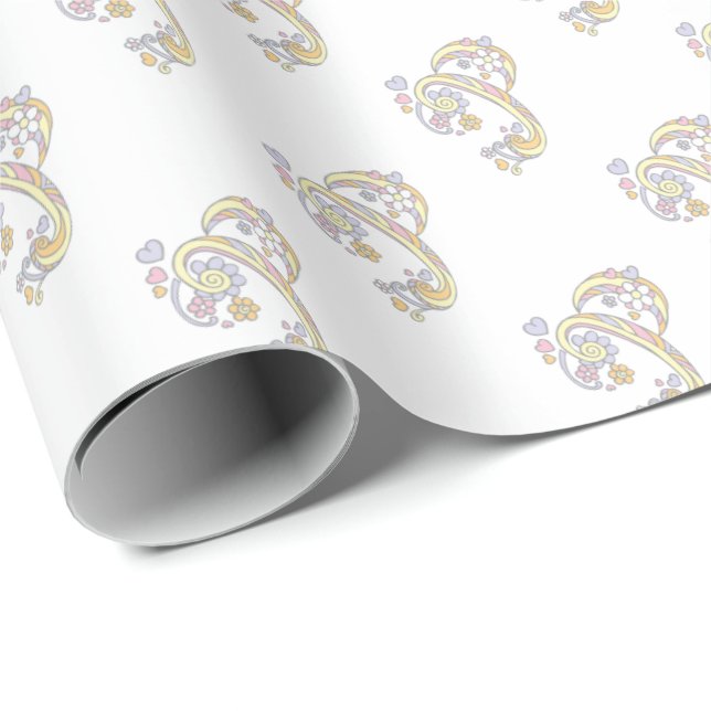 Initial letter P monogram personalized wrap Wrapping Paper (Roll Corner)