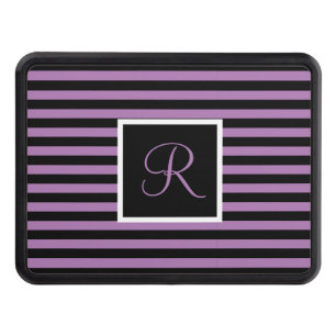 Initial Letter Purple & Black Trailer Hitch Cover