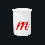 Initial letter red monogram professional modern beverage pitcher<br><div class="desc">It is an excellent product that will make you say "how simple but impressive a design". Why not pamper yourself with such a design?</div>