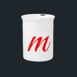 Initial letter red monogram professional modern beverage pitcher<br><div class="desc">It is an excellent product that will make you say "how simple but impressive a design". Why not pamper yourself with such a design?</div>