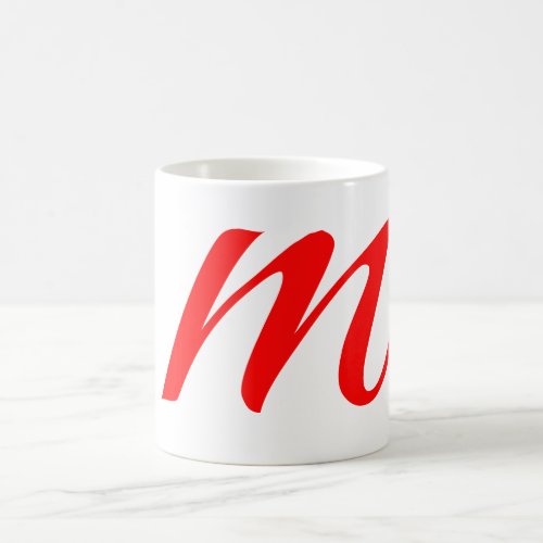 Initial letter red monogram professional modern coffee mug