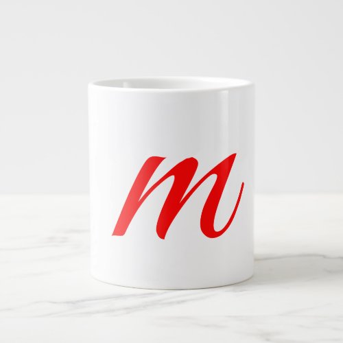 Initial letter red monogram professional modern  giant coffee mug