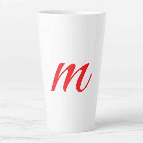 Initial letter red monogram professional modern  latte mug