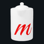 Initial letter red monogram professional modern teapot<br><div class="desc">It is an excellent product that will make you say "how simple but impressive a design". Why not pamper yourself with such a design?</div>