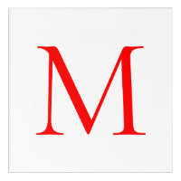 Initial letter red white monogrammed professional