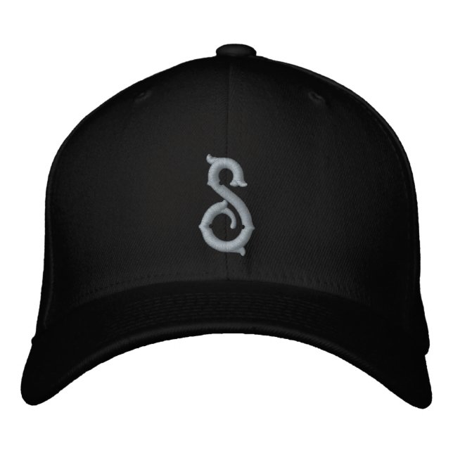Initial Letter S  Embroidered Baseball Cap (Front)