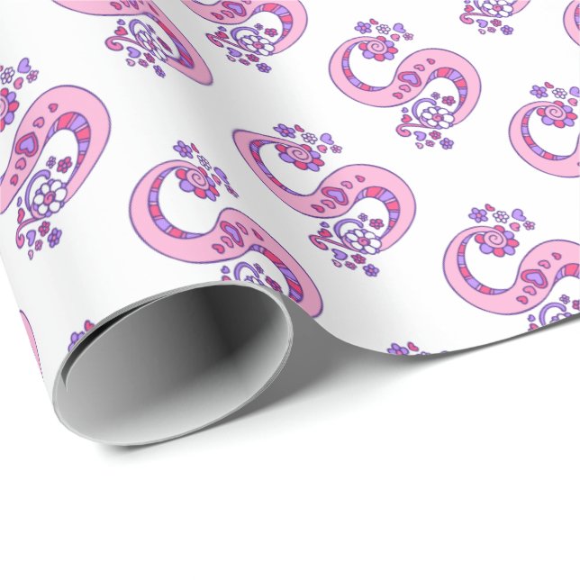 Initial letter S monogram personalized wrap Wrapping Paper (Roll Corner)