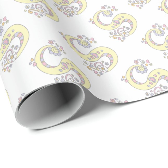 Initial letter S monogram personalized wrap Wrapping Paper (Roll Corner)
